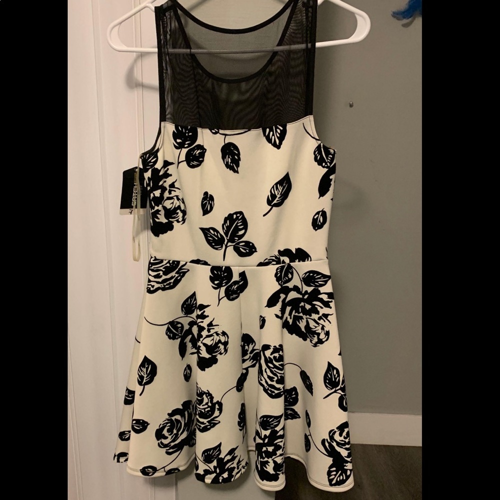 black and white dress